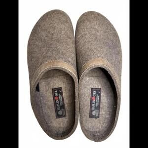 Haflinger Brown Wool Felt Slip-On Clog